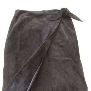 Leather suede skirt wrap with bow Siena Studio